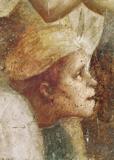 Tête du boiteux, de Saint Pierre guérissant avec son ombre, vers 1427 (détail) - Tommaso Masaccio