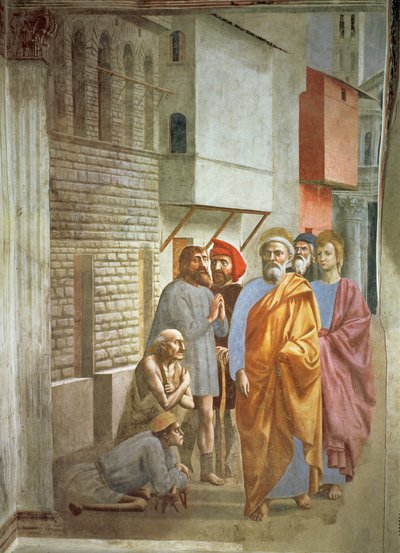 Saint Pierre guérissant avec son ombre, c.1427 - Tommaso Masaccio
