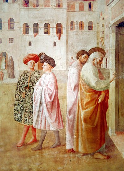 (détail) Saint Pierre de La résurrection de Tabitha, c.1427 - Tommaso Masolino da Panicale