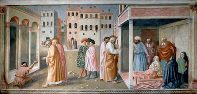 Saint Pierre ressuscitant Tabitha Fresque de Tommaso di Cristoforo Fini dit Masolino da Panicale (1383-vers 1440) - Tommaso Masolino da Panicale