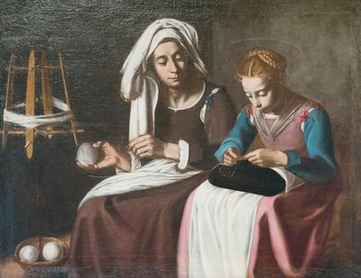 Madone et Sainte Anne, école romaine, attribué à Tommaso Salini - Tommaso Salini