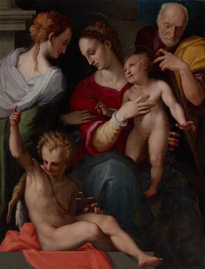 Sainte Famille avec le mariage mystique de Sainte Catherine - Tommaso d’Antonio Manzuoli, called Maso da San Friano