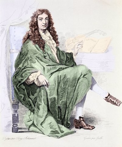 Portrait de Jean-Baptiste Lully (1632-1687) compositeur à la cour du roi Louis XIV - Tony (after) Johannot