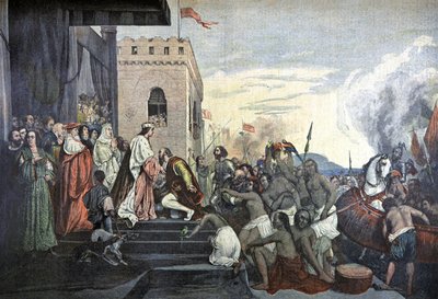 Réception de Christophe Colomb par la cour espagnole à Barcelone - Tony (after) Robert Fleury