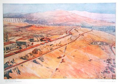 Une terrasse surplombant une vallée, conçu par Tony Garnier (1869-1948) de 