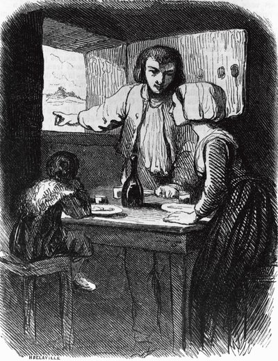 Illustration pour La Mare au Diable, roman de George Sand (1804-1876), gravure par Henri Delaville (actif au milieu du 19e siècle) d