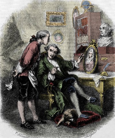 Illustration de "Voyage autour de ma chambre" (1794) par Xavier de Maistre. Illustration de Tony Johannot - Tony Johannot