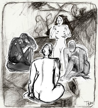 Esquisses de personnages contemplatifs - Tore Bahnson