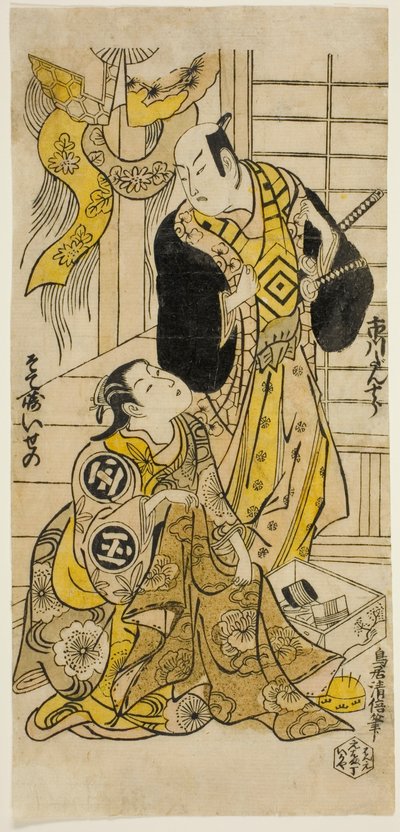 Les acteurs Ichikawa Danjuro II et Sodesaki Iseno I - Torii Kiyomasu II