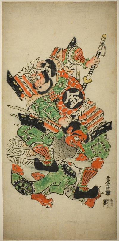 Sakata Kintoki luttant avec un tengu - Torii Kiyomasu I