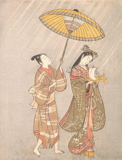 Komachi priant pour la pluie - Torii Kiyomitsu.