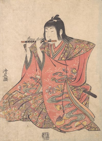Poupée représentant un garçon jouant de la flûte, vers 1780 - Torii Kiyonaga