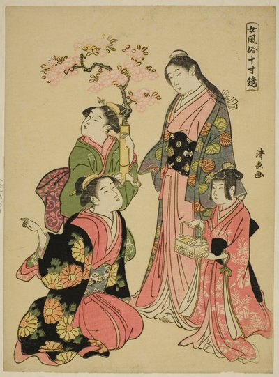 Une jeune noble, de la série "Un miroir des manières féminines (Onna fuzoku masu kagami)" - Torii Kiyonaga