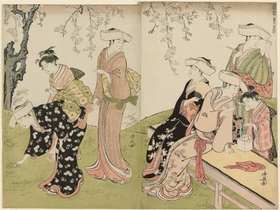 Sortie au printemps, de la série Une broderie des mœurs orientales (Fuzoku azuma no nishiki) - Torii Kiyonaga