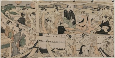 Partie de bateau sur la rivière Sumida - Torii Kiyonaga