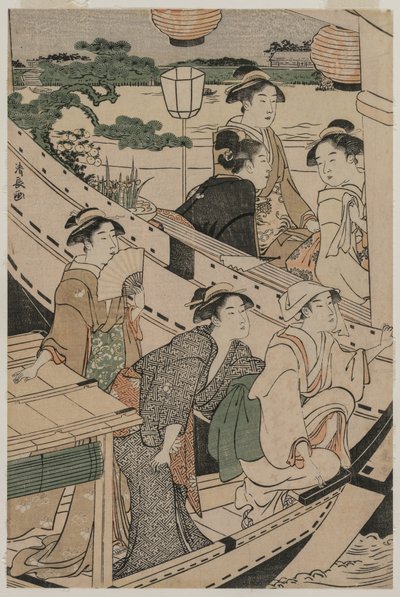 Partie de bateau sur la rivière Sumida - Torii Kiyonaga