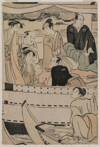 Partie de bateau sur la rivière Sumida - Torii Kiyonaga