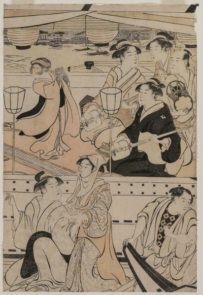 Partie de bateau sur la rivière Sumida - Torii Kiyonaga