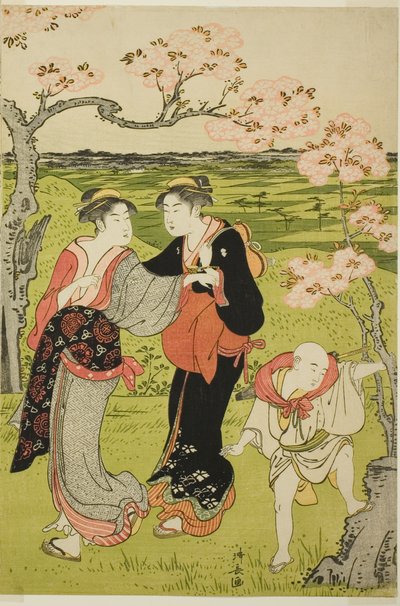 Observation des cerisiers en fleurs à la colline Asuka - Torii Kiyonaga
