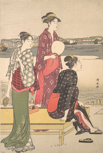 Soirée sur les Rives de la Rivière Sumida - Torii Kiyonaga