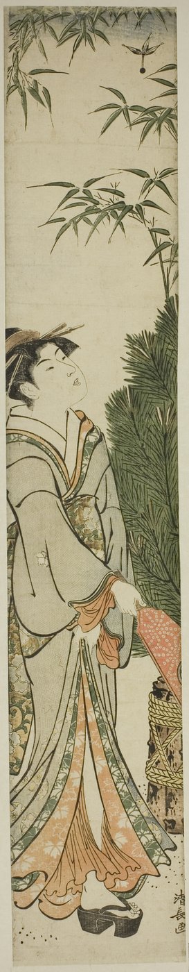 Geisha jouant au volant et à la raquette - Torii Kiyonaga