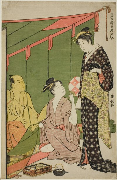 Moustiquaire, de la série "Une collection de beautés contemporaines des quartiers de plaisir (Tosei yuri bijin awase)" - Torii Kiyonaga