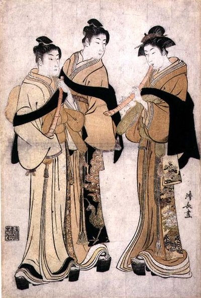 Jouant du Shakuhachi, c.1782 - Torii Kiyonaga