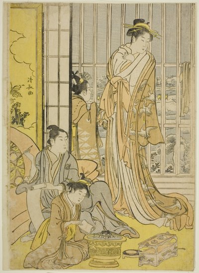 Matin enneigé dans les quartiers de plaisir (Seiro yuki no ashita) - Torii Kiyonaga