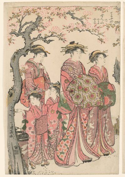 Les courtisanes Senzan, Yasono et Yasoji du Chojiya - Torii Kiyonaga