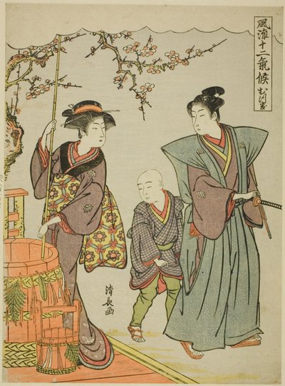 Le Premier Mois (Mutsuki), de la série "Douze saisons à la mode (Furyu juni kiko)" - Torii Kiyonaga