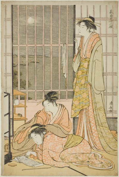 Le Neuvième Mois, de la série "Douze Mois dans le Sud (Minami juni ko)" - Torii Kiyonaga