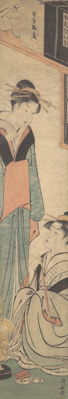 Deux filles parlant près du brasero, vers 1785 - Torii Kiyonaga