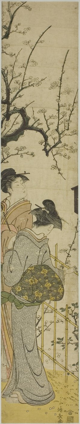 Deux femmes regardant des fleurs de prunier - Torii Kiyonaga