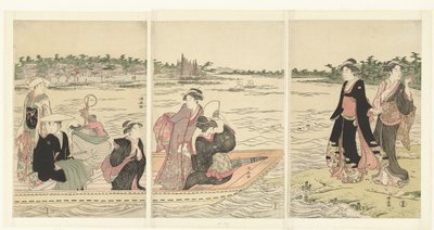 Bac sur la rivière Sumida - Torii Kiyonaga
