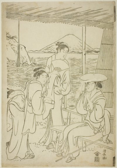 Visiteurs à Enoshima - Torii Kiyonaga