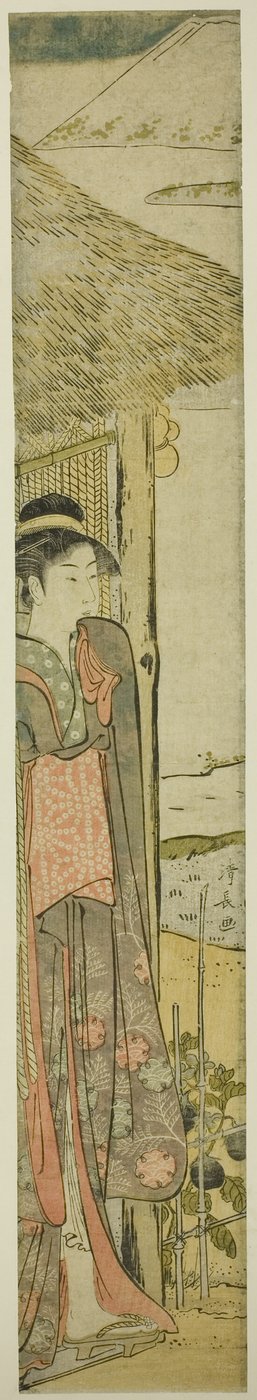Jeune femme avec des symboles du premier rêve de la nouvelle année - Torii Kiyonaga