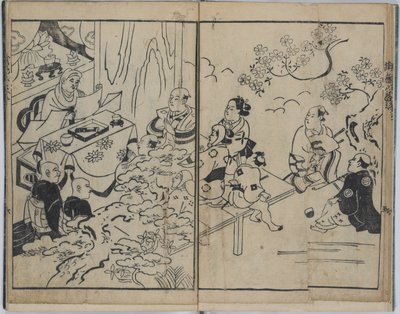 Les huit points de vue fantaisistes dans les relations amoureuses militaires (Furyu budo iro-bakkei) - Torii Kiyonobu I