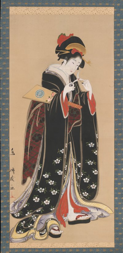 Femme avec Battledore et Volant, 1815-20 - Torii Kiyotomo