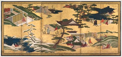 Scènes du Conte de Genji, fin des années 1700 - Tosa School
