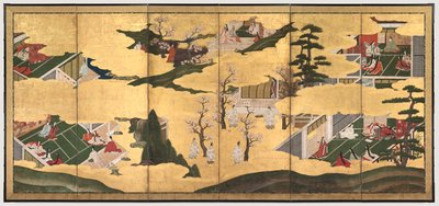Scènes du Conte de Genji, fin des années 1700 - Tosa School