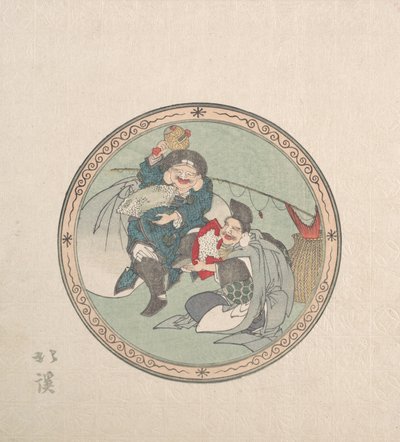 Ebisu et Daikoku, deux des sept dieux de la fortune, 19e siècle - Totoya Hokkei
