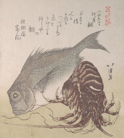 Tai Fish et homard, spécialités de Yanagiya à Odawara-cho - Totoya Hokkei