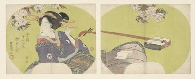 Courtisane et shamisen - Toyokuni (II) , Utagawa