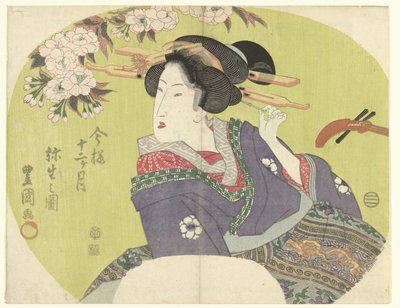 Courtisane et shamisen - Toyokuni (II) , Utagawa