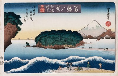 Temps clair, Enoshima, de la série Huit vues de lieux célèbres - Toyokuni II