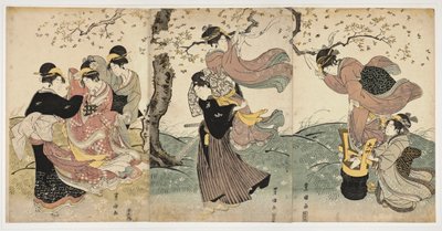 Fleurs dans le vent - Toyokuni Utagawa