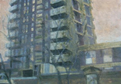 Un endroit pour vivre 19, 2011 (huile sur contreplaqué) - Trevor Burgess