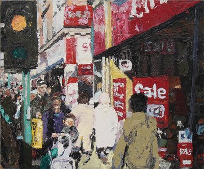 Vente, 2003 (huile sur carton) - Trevor Burgess