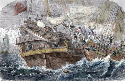 Capture du Kent par le corsaire français Robert Surcouf (1773-1827) sur le navire La Confidence le 7/10/1800 dans le Golfe du Bengale - Trichon (after)