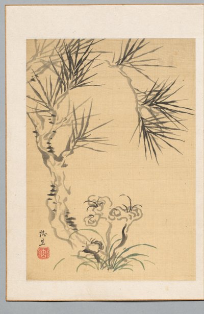 Pin et champignon, 19e siècle - Tsubaki Chinzan